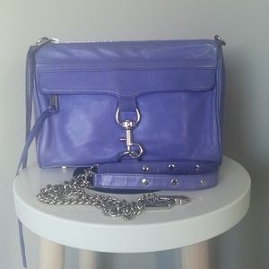 Rebecca Minkoff Purple Leather Crossbody Bag with Silver Hardware